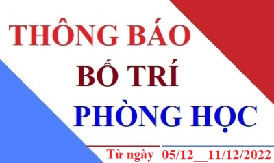 Lịch phòng học từ ngày 05 12 đến ngày 11 12 2022