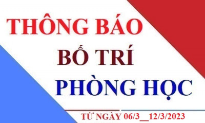 Bố trí lịch phòng từ ngày 06 3 đến ngày 12 3 2023