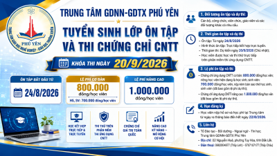 Thông báo tổ chức lớp ôn tập và thi chứng chỉ Ứng dụng CNTT cơ bản, nâng cao - Khóa thi ngày 20/9/2026